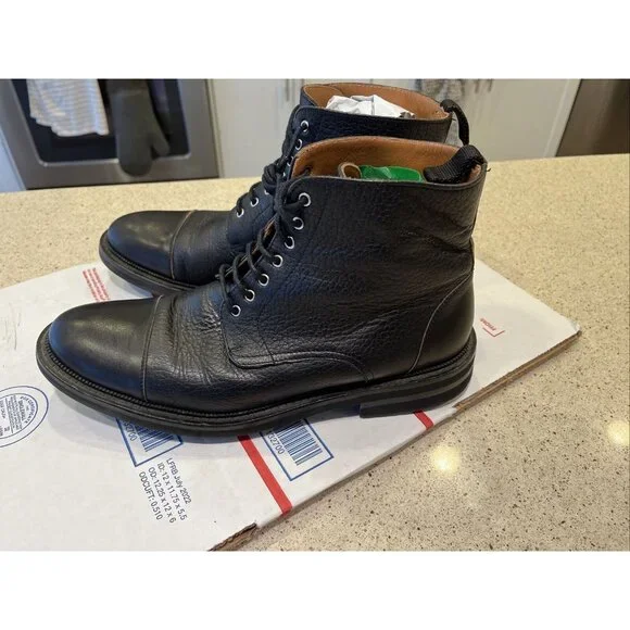 TAFT Jack Boot Men's US 7 EU 40 Black Leather Cap Toe Boots Made In Spain EUC - Picture 7 of 13